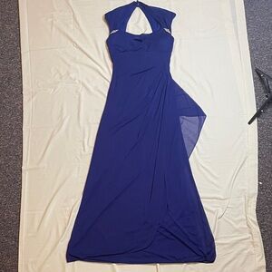 Xscape Royal Blue Asymmetrical Prom Dress Gown